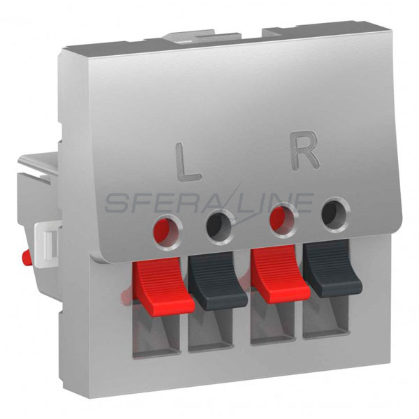 Аудиорозетка, 2 модуля, алюминий, Unica New, Schneider Electric